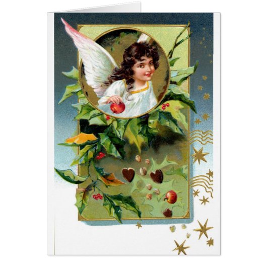 Vintag Angel Christmas Card Bible Scripting Verse (Vorne)