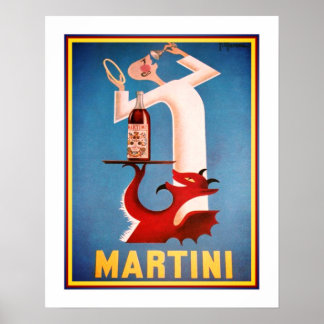 Vintag Angel/Devil Martini-Werbeplakat Poster