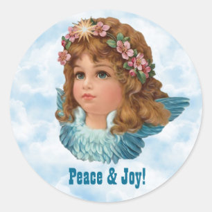 Vintag Angel Pink Blume Custom Sentiment V6 Runder Aufkleber