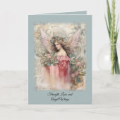 Vintag Angel Pink Roses Karte (Vorderseite)