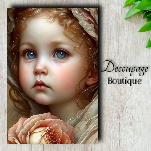 Vintag Angel Portrait Decoupage Seidenpapier