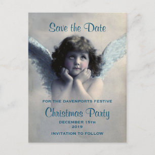 Vintag Angel Retro Weihnachten Save the Date Ankündigungspostkarte