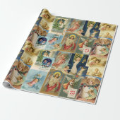 Vintag Angel Viktorianische Weihnachtskarten Colla Geschenkpapier (Ungerollt)