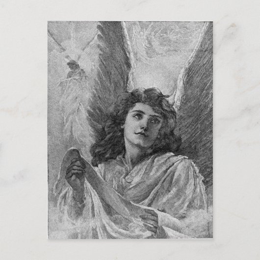 Vintag Angel Weihnachtsgrüße Feiertagspostkarte (Vorderseite)