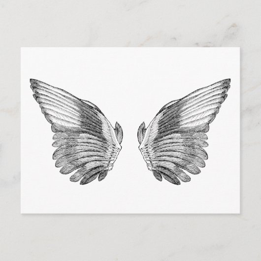 Vintag Angel Wings Postkarte (Vorderseite)