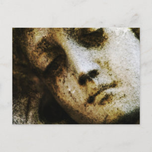 Vintag Angelic Statue Face Grunge Postcard. Postkarte