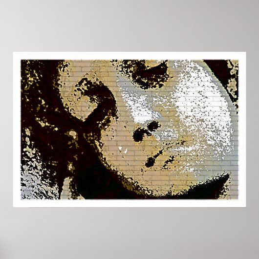 Vintag Angelic Statue Face Grunge Poster (Vorne)