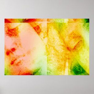 Vintag Angelic Statue Face Grunge Poster