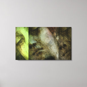 Vintag Angelic Statue Face Wrapped Canvas Print Leinwanddruck