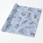 Vintag Angels Glittering Blue ID136 Geschenkpapier (Ungerollt)