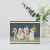 Vintag Angels Joyeux Weihnachten Postkarte (Stehend Vorderseite)