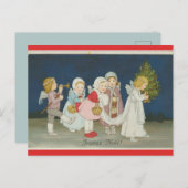 Vintag Angels Joyeux Weihnachten Postkarte (Vorne/Hinten)