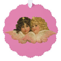 Vintag Angels Paper Ornament Card