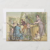 Vintag angesagte und dankbare Traubenernte Feiertagskarte (Vorderseite)