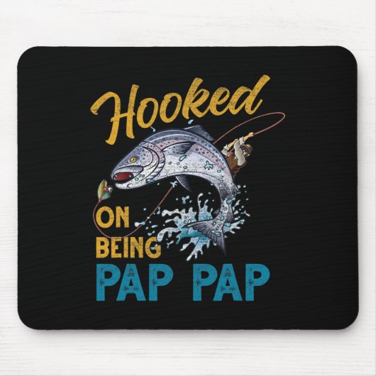 Vintag angezogen, Pap Pap Funny Fishing Fath Mousepad (Vorne)