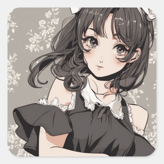 Vintag Anime LBD Sticker - Anime Elegance (Vorderseite)