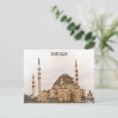 Vintag Ankara Türkei Kocatepe Moschee View Postkarte (Stehend Vorderseite)