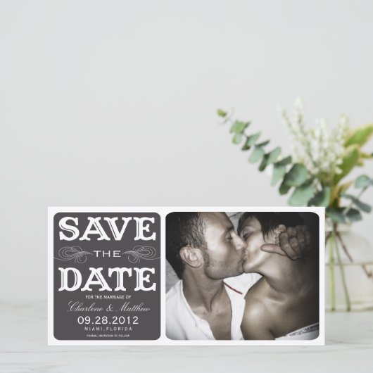 VINTAG | Ankündigung Datum freihalten (Stehend Vorderseite)