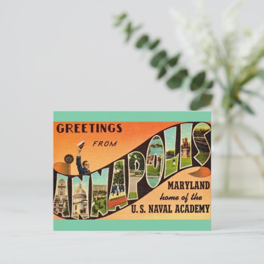 Vintag Annapolis MD Gruß Postkarte (Stehend Vorderseite)