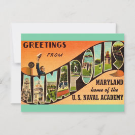 Vintag Annapolis MD Gruß Postkarte