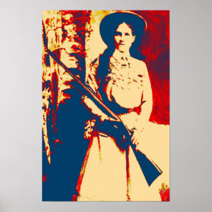 Vintag Annie Oakley Oil Grunge Canvas Print Poster