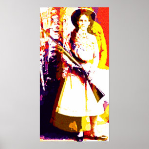 Vintag Annie Oakley Oil Grunge Poster