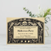 Vintag anpassbarer Memento Mori Stil Einladung (Stehend Vorderseite)