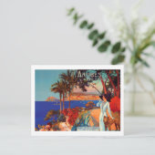 Vintag Antibes Cote D'Azur Travel Feiertagspostkarte (Stehend Vorderseite)