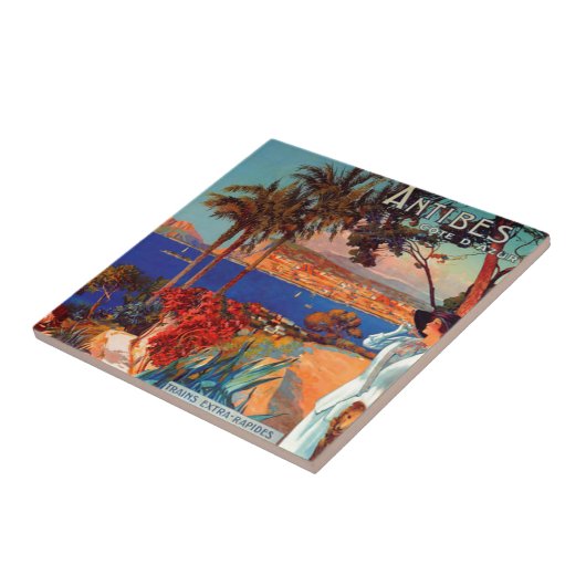 Vintag Antibes Cote D'Azur Travel Fliese (Seite)