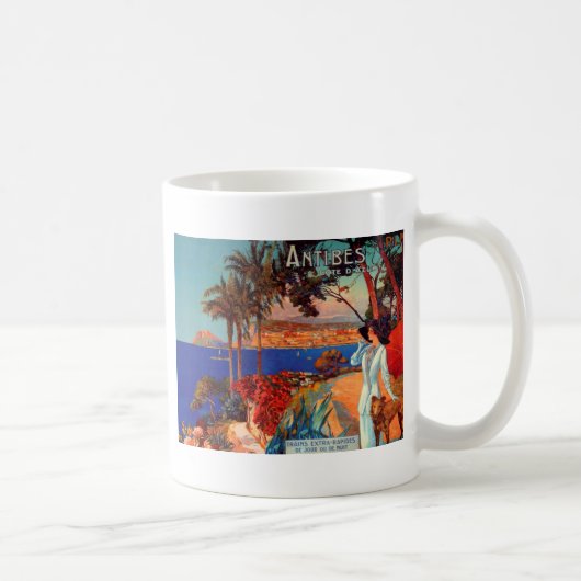 Vintag Antibes Cote D'Azur Travel Kaffeetasse (Rechts)