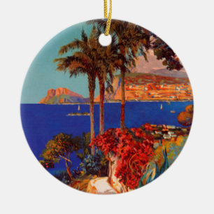 Vintag Antibes Cote D'Azur Travel Keramik Ornament