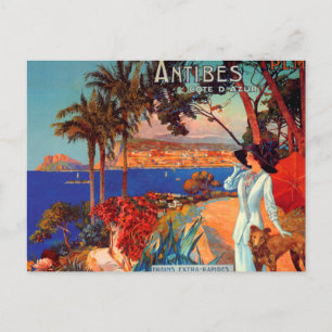 Vintag Antibes Cote D'Azur Travel Postcard Feiertagspostkarte