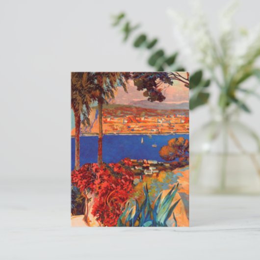 Vintag Antibes Cote D'Azur Travel Postkarte (Stehend Vorderseite)