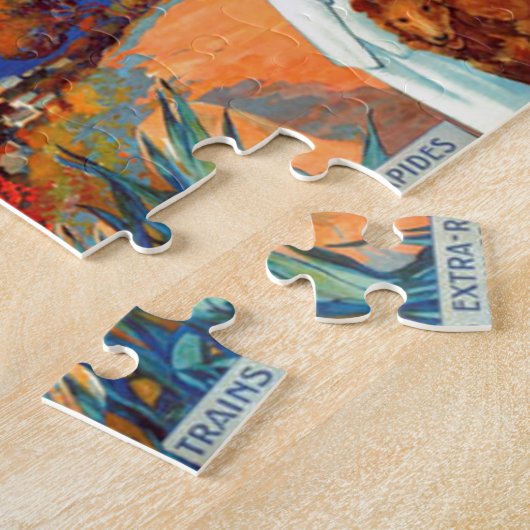 Vintag Antibes Cote D'Azur Travel Puzzle (Seite)