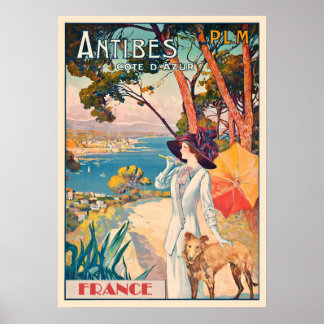 Vintag Antibes France David Dellepiane Travel Poster
