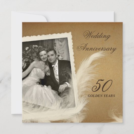 Vintag antike 50 Jahre Foto Einladungen (Vorderseite)