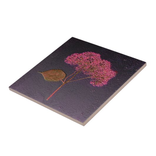 Vintag antike Lila Hydrangea Fliese (Seite)