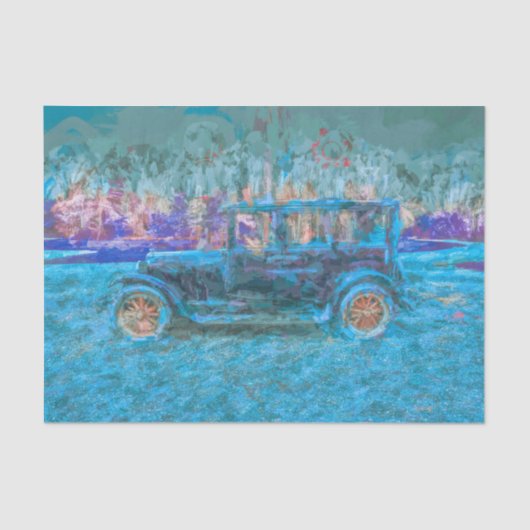 Vintag antike Rustikale Blaue Aquamarine Grüne Lil Seidenpapier (Vorderseite)