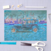 Vintag antike Rustikale Blaue Aquamarine Grüne Lil Seidenpapier (Handwerk)