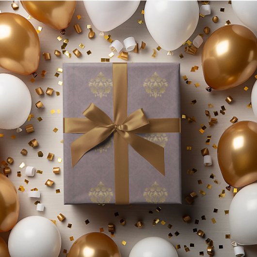 Vintag antike Smoky Mauve Medallion Geschenkpapier