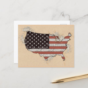Vintag antike USA Souvenir Flag Karte