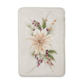 Vintag antike weiße Weihnachtsfeier Poinsettia Badematte (Vorderseite Vertikal)