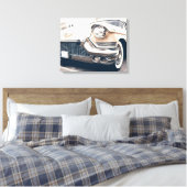 Vintag antiker Weißcreme-Farbwagen Leinwanddruck (Insitu (Schlafzimmer))