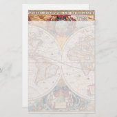 Vintag antikes, altes Weltkartendesign verblasst d Briefpapier (Vorne/Hinten)