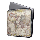 Vintag antikes, altes Weltkartendesign verblasst d Laptopschutzhülle (Vorderseite Links)