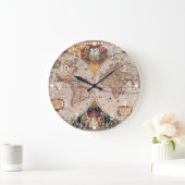 Vintag antikes, altes Weltkartendesign verblasst Große Wanduhr (Zuhause)