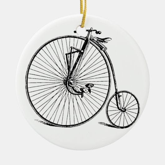 Vintag antikes Big Wheel Bicycle Keramik Ornament (Vorne)