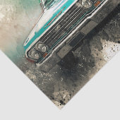 Vintag antikes blaues Auto-Dekoupage Seidenpapier (Ausschnitt)