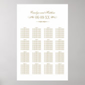 Vintag antikes Gold Blühend Hochzeitssitze Poster (Vorne)