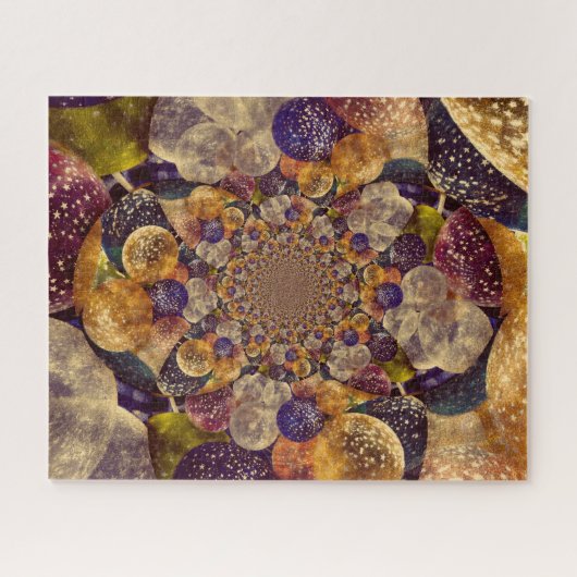 Vintag antikes Gold Lila Abstrakte Balloons Puzzle (Horizontal)